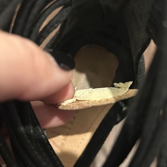 Schutz Camurca Black Open Toe Heels, Size 9 - Picture 8 of 10